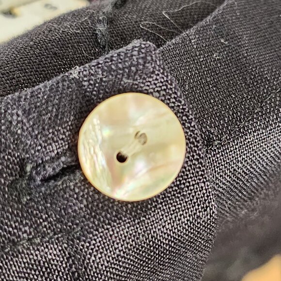 David Dark Black 100% Linen Embroidered Button Up Tunic - Picture 6 of 6